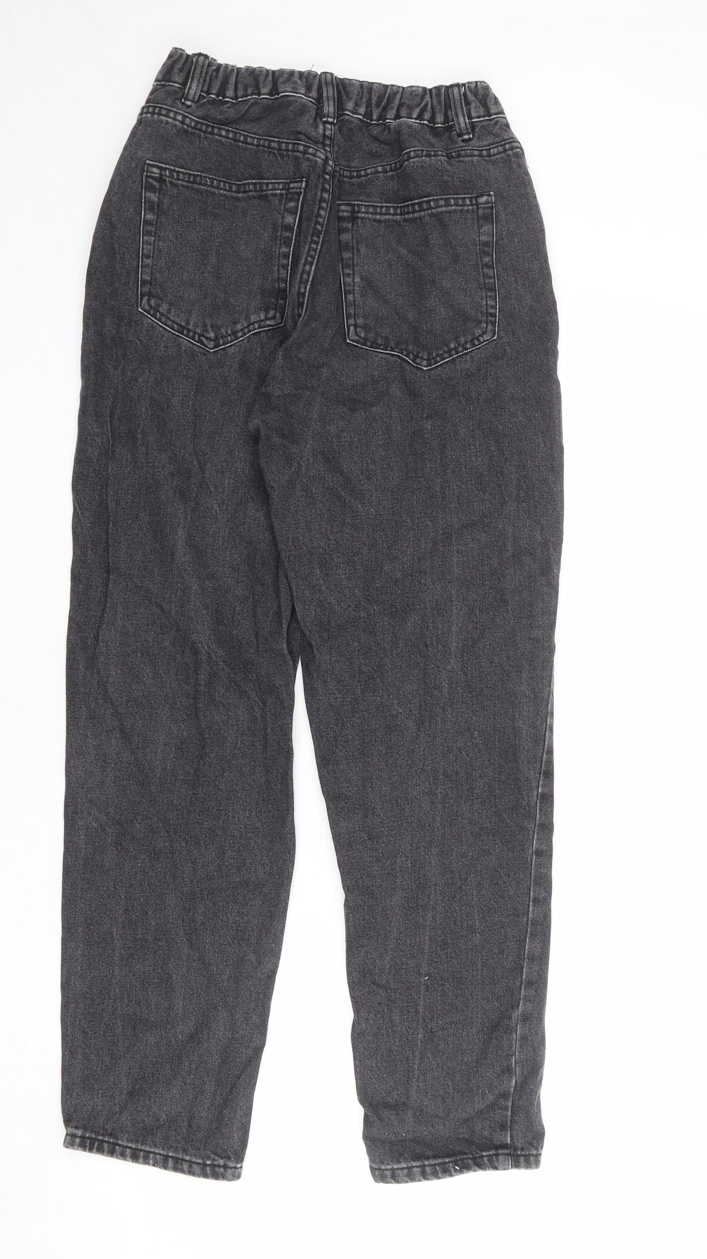 Pull&Bear Womens Grey Cotton Mom Jeans Size 8 L28 in Regular Zip