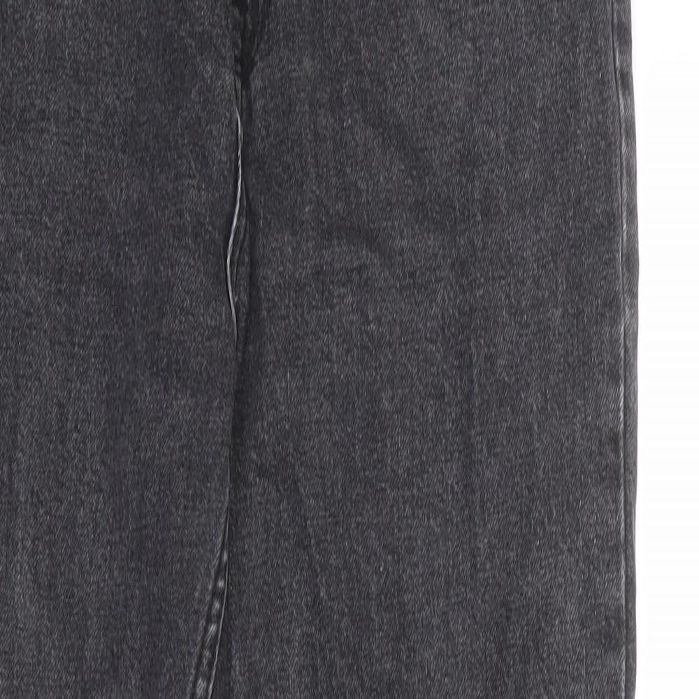 Pull&Bear Womens Grey Cotton Mom Jeans Size 8 L28 in Regular Zip