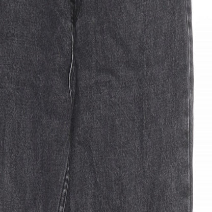 Pull&Bear Womens Grey Cotton Mom Jeans Size 8 L28 in Regular Zip