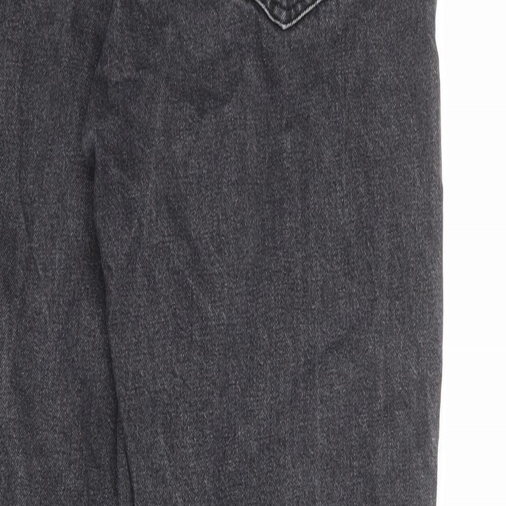 Pull&Bear Womens Grey Cotton Mom Jeans Size 8 L28 in Regular Zip