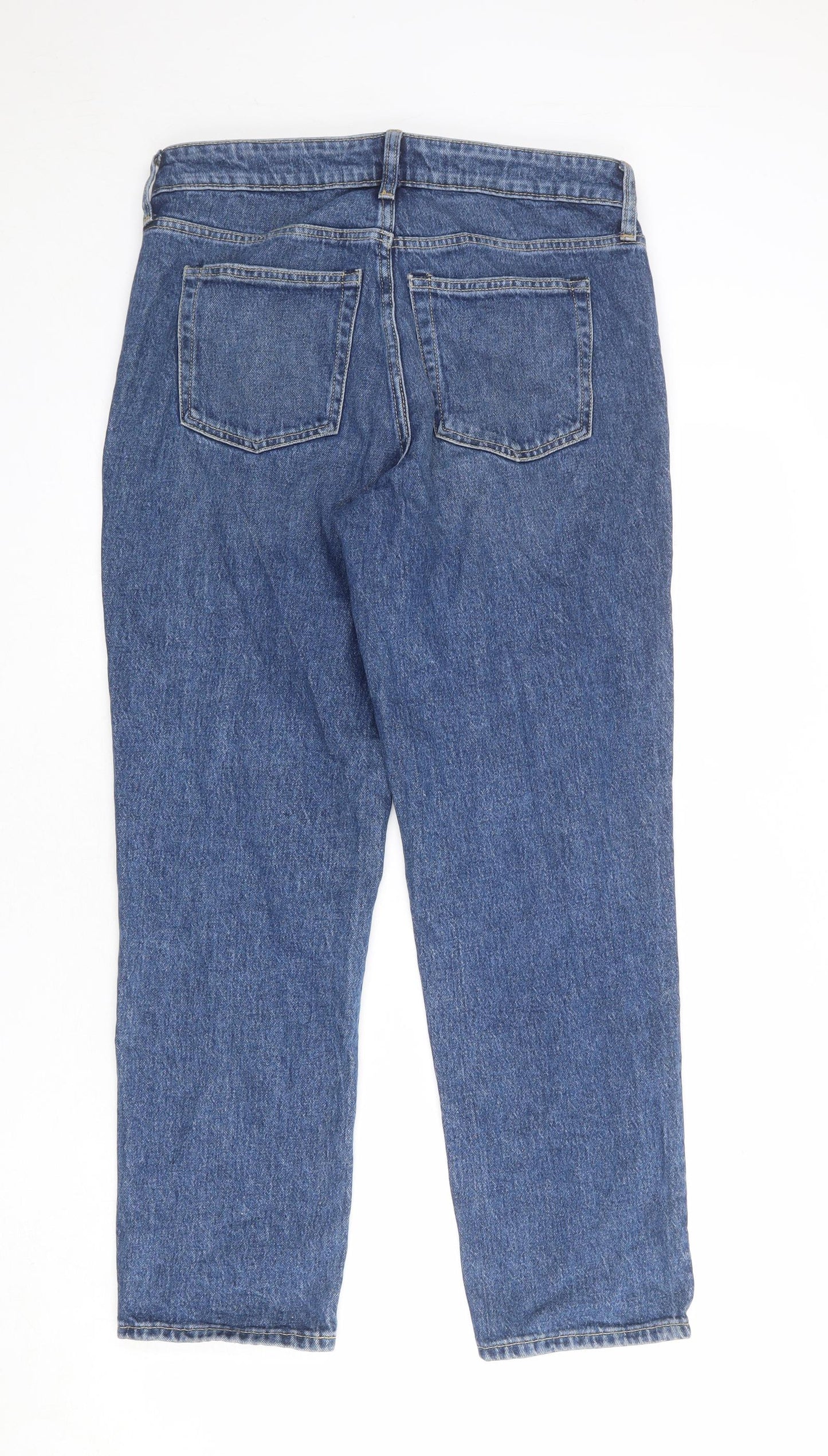 Free Assembly Womens Blue Cotton Straight Jeans Size 8 L28 in Regular Zip