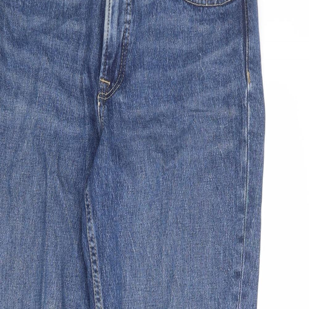 Free Assembly Womens Blue Cotton Straight Jeans Size 8 L28 in Regular Zip