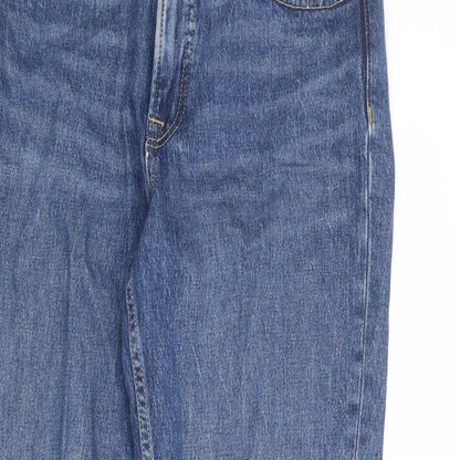Free Assembly Womens Blue Cotton Straight Jeans Size 8 L28 in Regular Zip