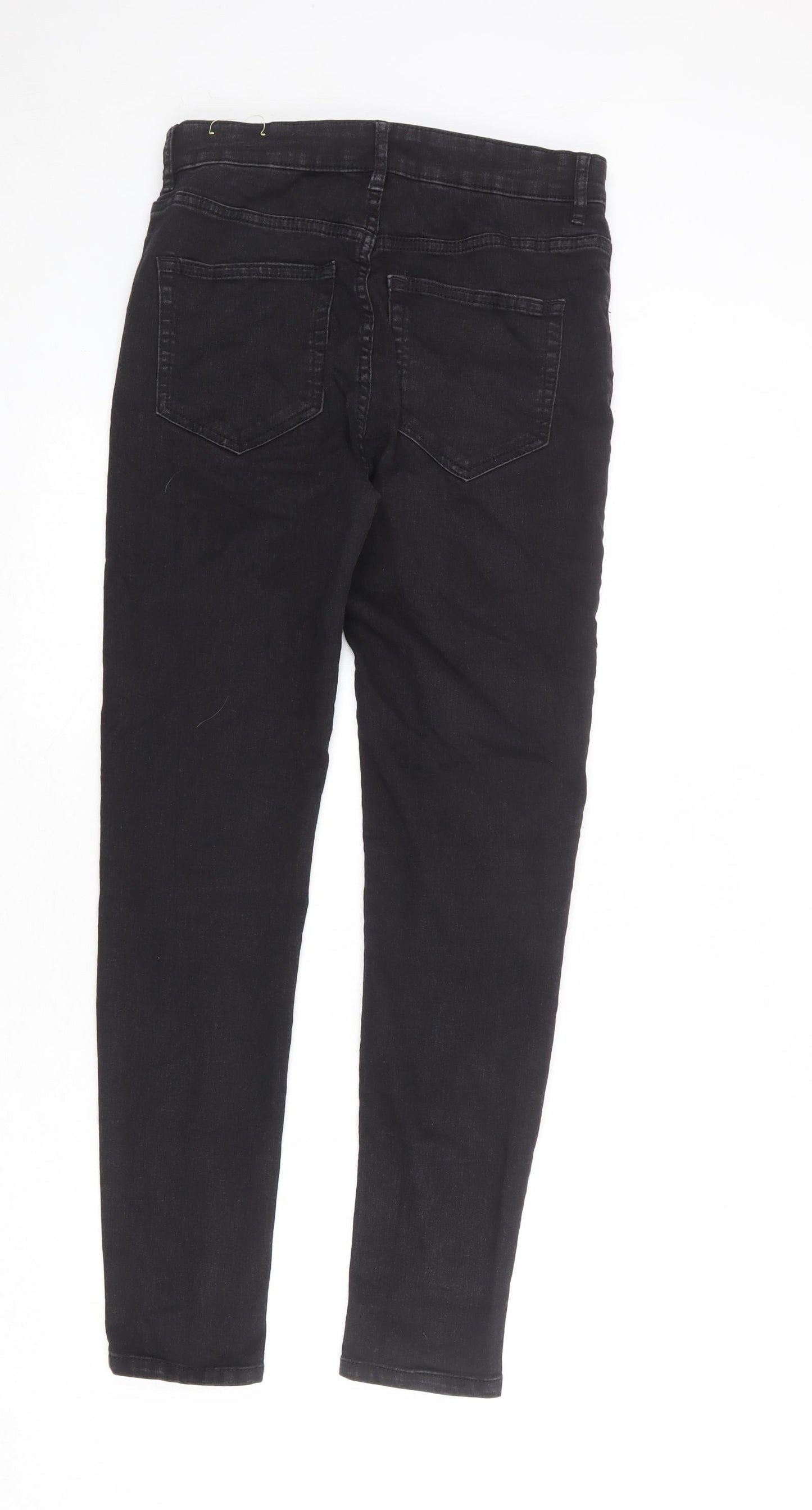 Pull&Bear Womens Black Cotton Skinny Jeans Size 12 L27 in Regular Zip