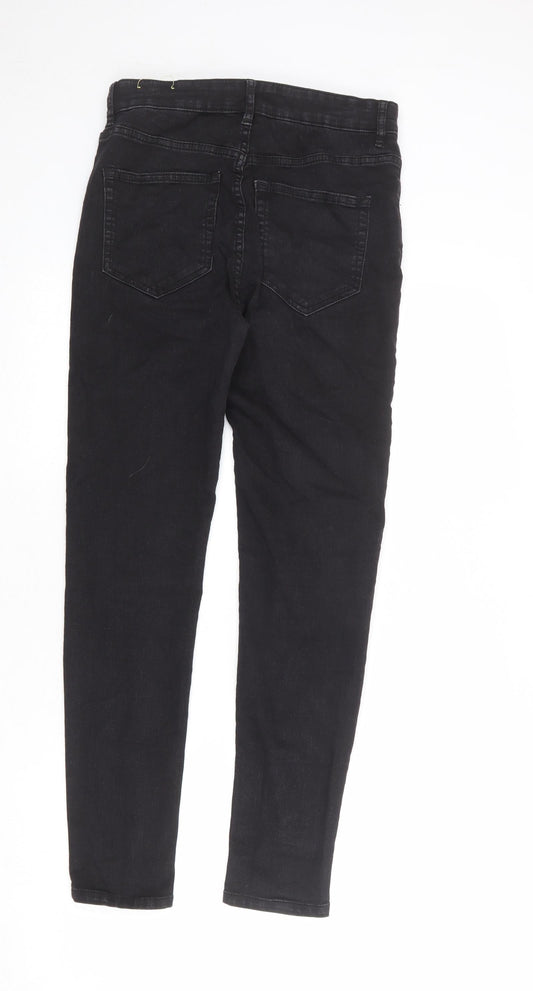 Pull&Bear Womens Black Cotton Skinny Jeans Size 12 L27 in Regular Zip