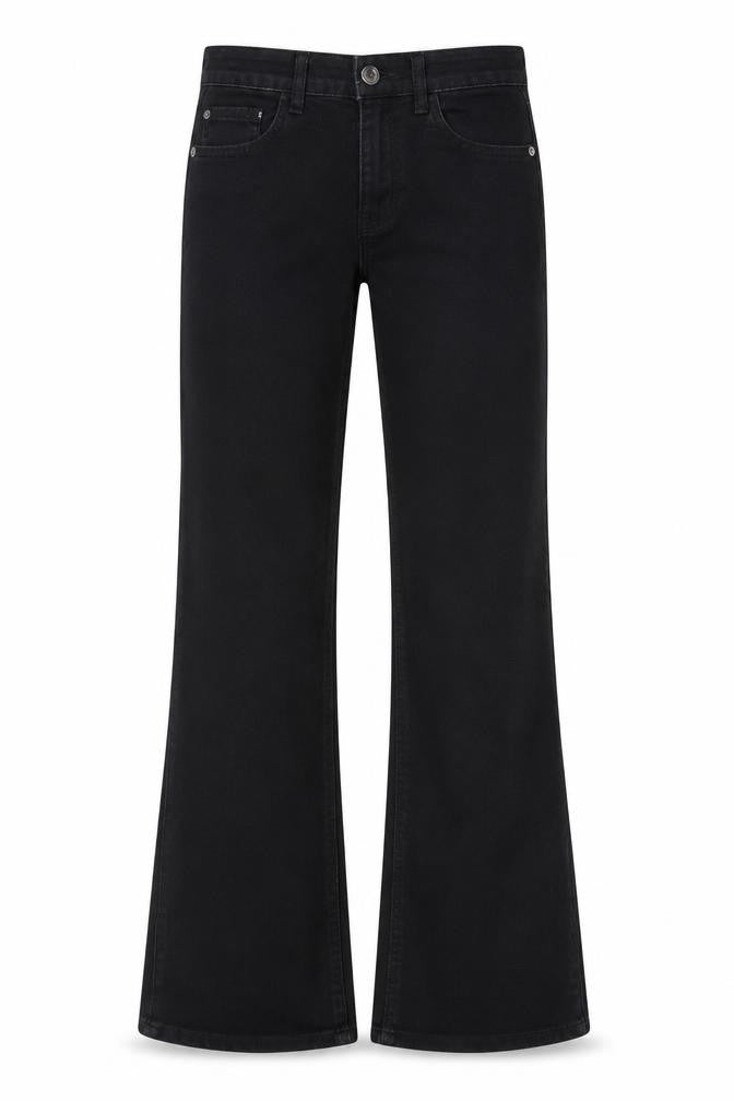 Womens UK Size 6 Pull&Bear Regular Fit Flared Black Jeans