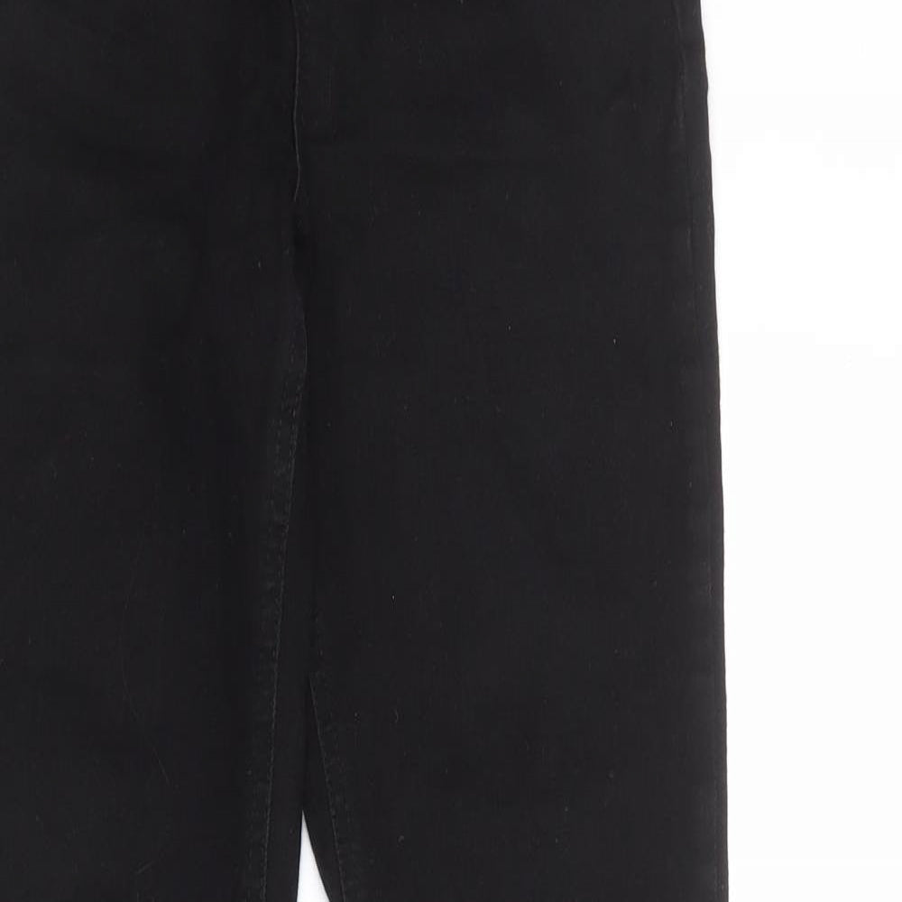 Pull&Bear Womens Black Cotton Flared Jeans Size 6 L31 in Regular Zip