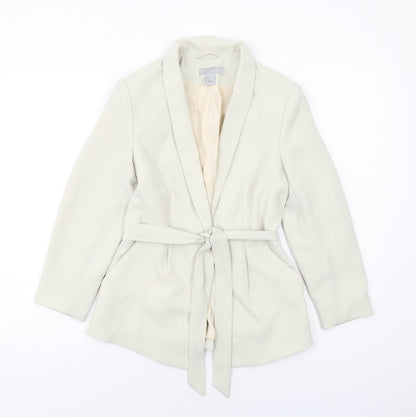 H&M Womens Beige Jacket Blazer Size 6 Snap