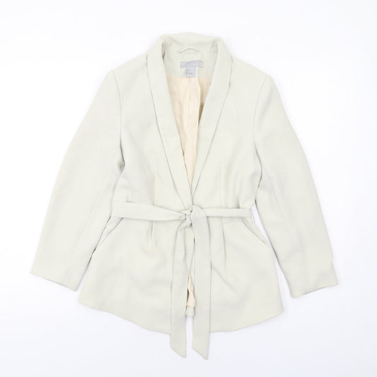 H&M Womens Beige Jacket Blazer Size 6 Snap