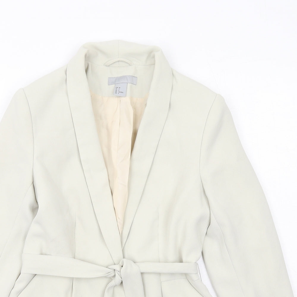 H&M Womens Beige Jacket Blazer Size 6 Snap