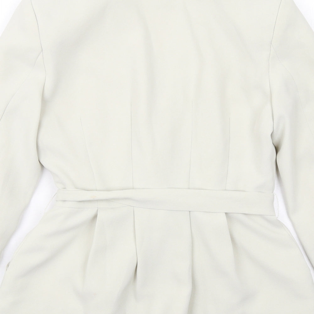 H&M Womens Beige Jacket Blazer Size 6 Snap