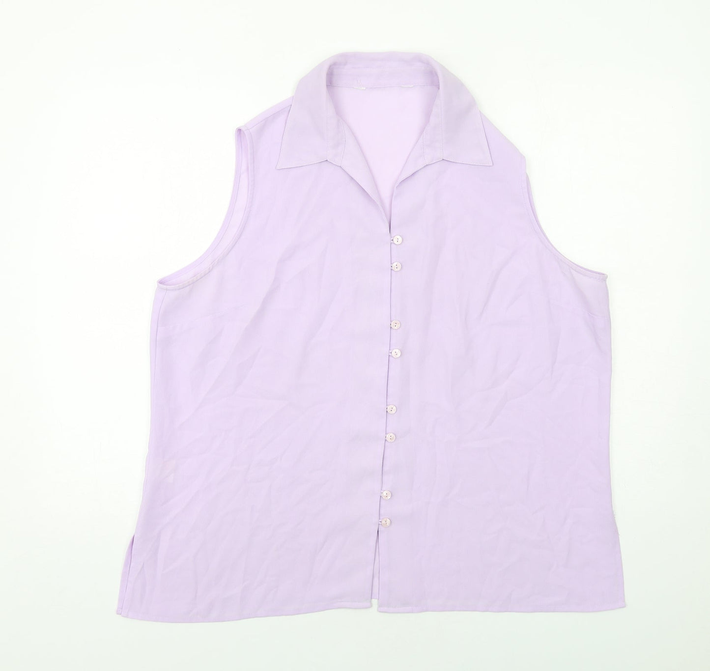 Womens UK Size 2XS Isabelle Purple Basic Button-Up