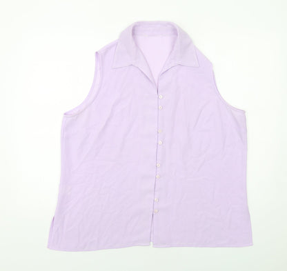 Womens UK Size 2XS Isabelle Purple Basic Button-Up
