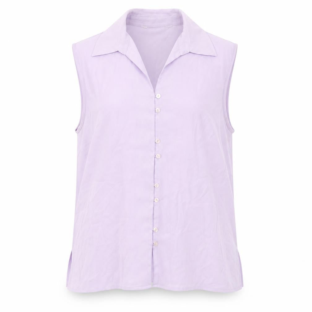 Womens UK Size 2XS Isabelle Purple Basic Button-Up
