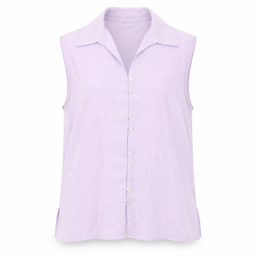 Womens UK Size 2XS Isabelle Purple Basic Button-Up