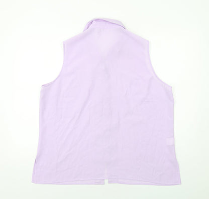 Womens UK Size 2XS Isabelle Purple Basic Button-Up
