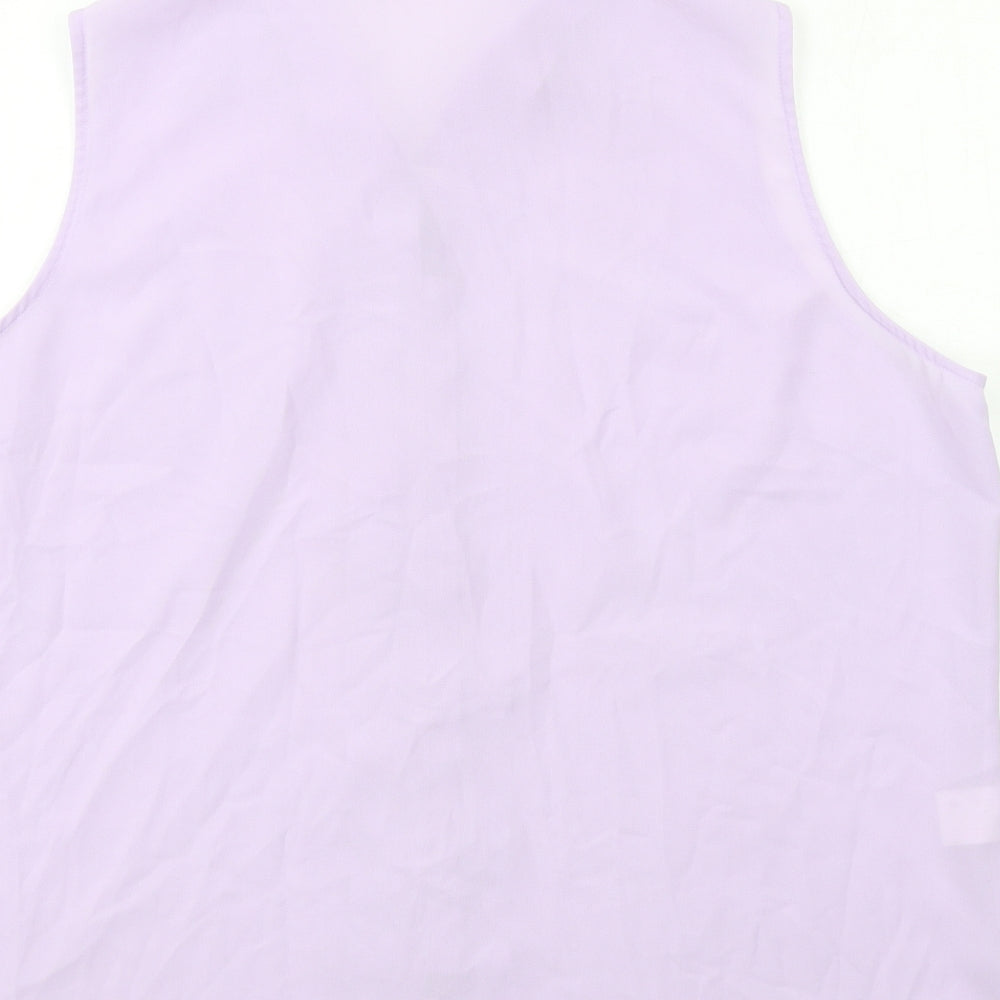 Womens UK Size 2XS Isabelle Purple Basic Button-Up