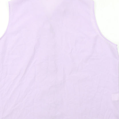 Womens UK Size 2XS Isabelle Purple Basic Button-Up