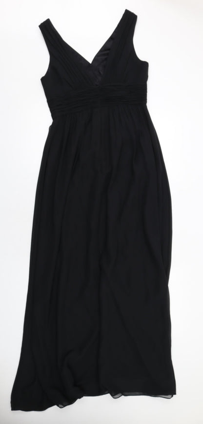 Planet Womens Black Patent Leather Maxi Size 8 V-Neck Zip