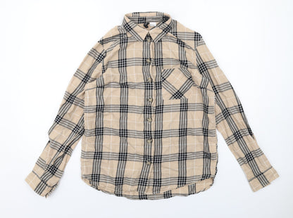 Womens UK Size 6 H&M Beige Basic Button-Up