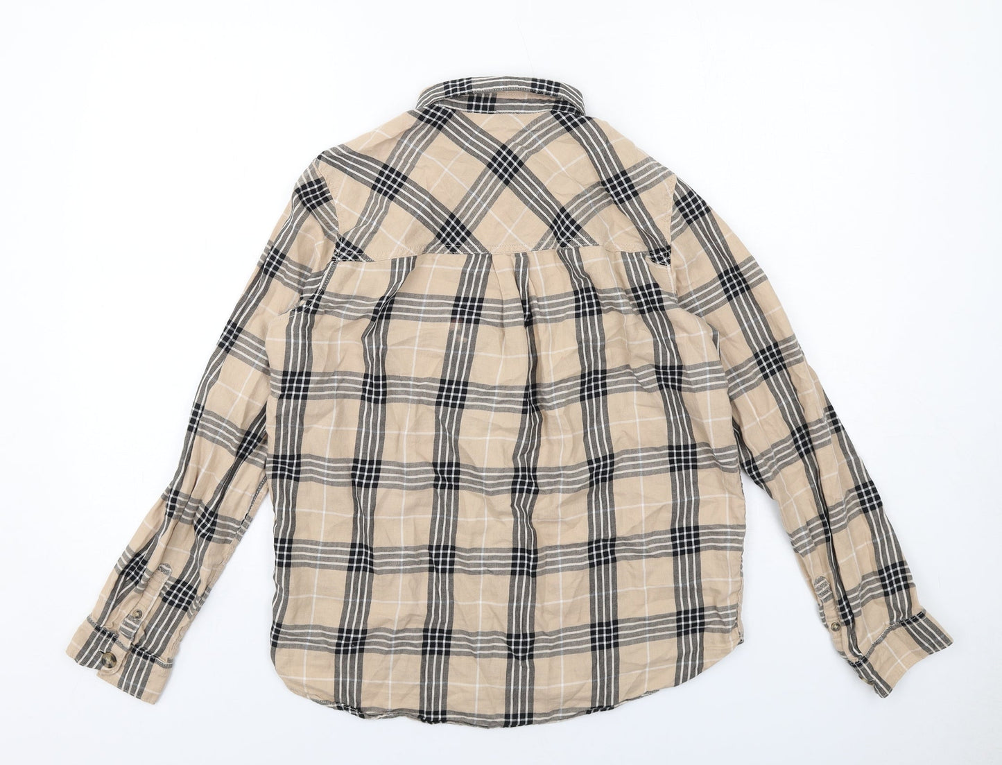 Womens UK Size 6 H&M Beige Basic Button-Up