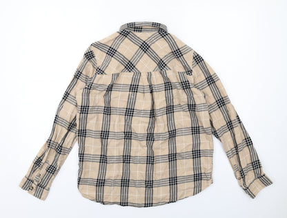 Womens UK Size 6 H&M Beige Basic Button-Up