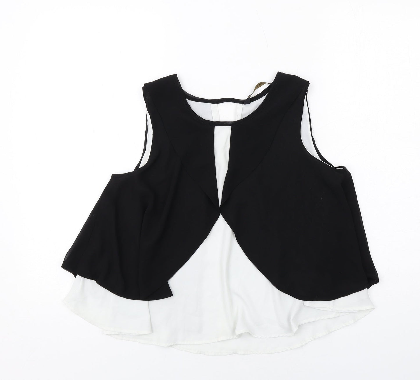 Womens UK Size S Zara Black Basic Tank