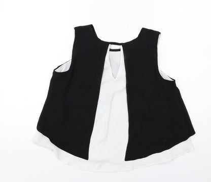 Womens UK Size S Zara Black Basic Tank