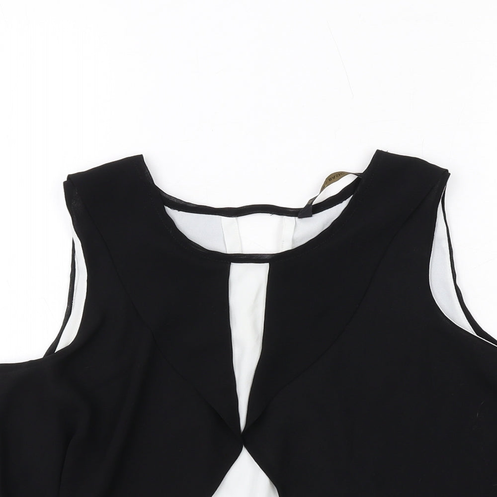 Womens UK Size S Zara Black Basic Tank