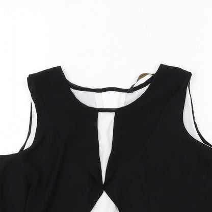 Womens UK Size S Zara Black Basic Tank