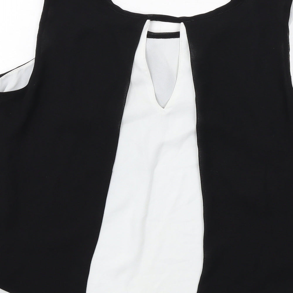Womens UK Size S Zara Black Basic Tank