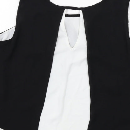 Womens UK Size S Zara Black Basic Tank