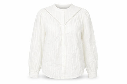 Marks and Spencer Womens White Cotton Basic Button-Up Size 8 Round Neck