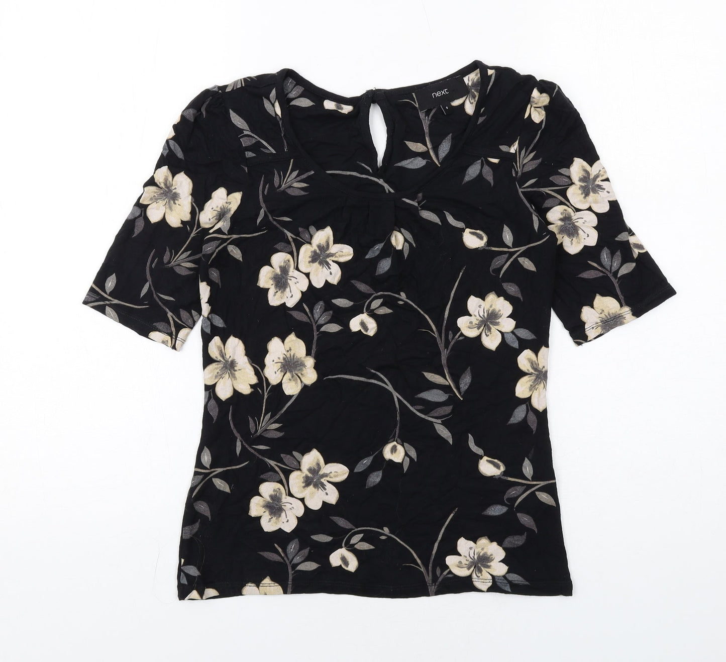 Womens UK Size 6 NEXT Black Basic T-Shirt