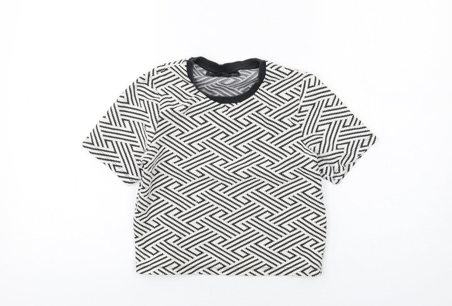 Womens UK Size 4 Topshop White Basic T-Shirt