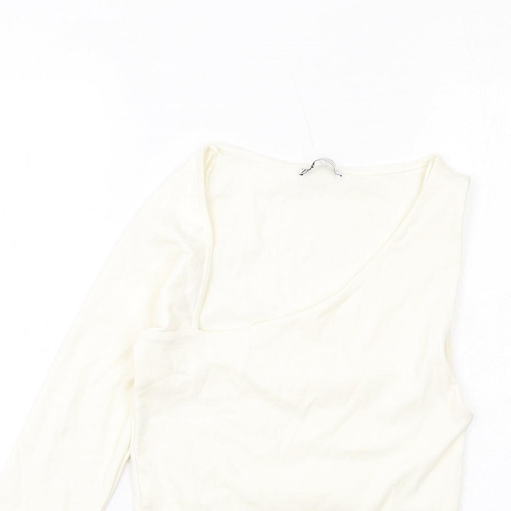 Womens UK Size L Zara Ivory Basic Tank
