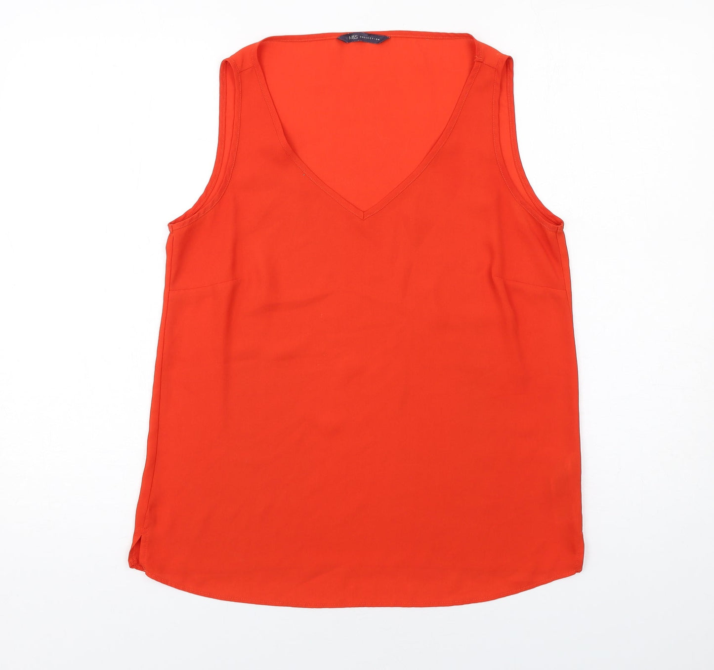 Womens UK Size 12 Marks and Spencer Orange Basic Tank