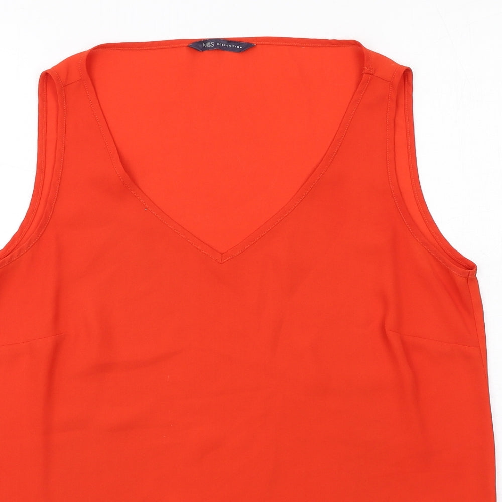Womens UK Size 12 Marks and Spencer Orange Basic Tank