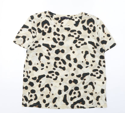 Womens UK Size 12 Marks and Spencer Beige Basic T-Shirt