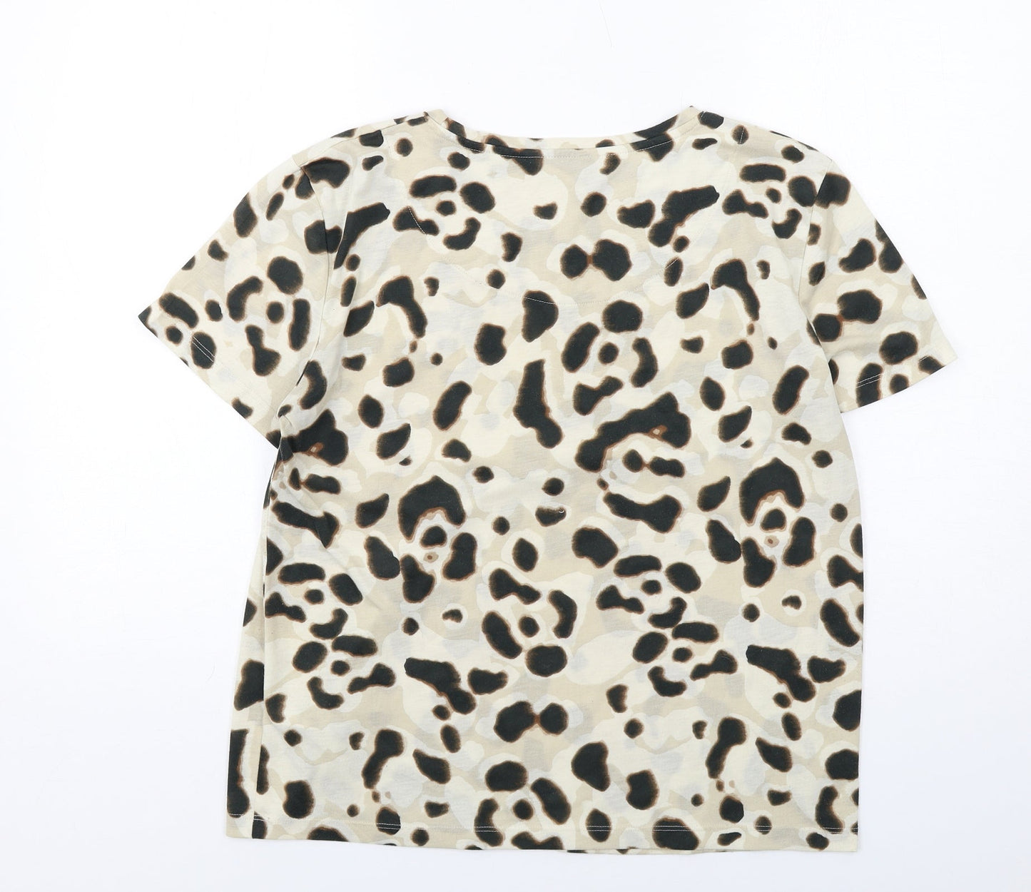 Womens UK Size 12 Marks and Spencer Beige Basic T-Shirt