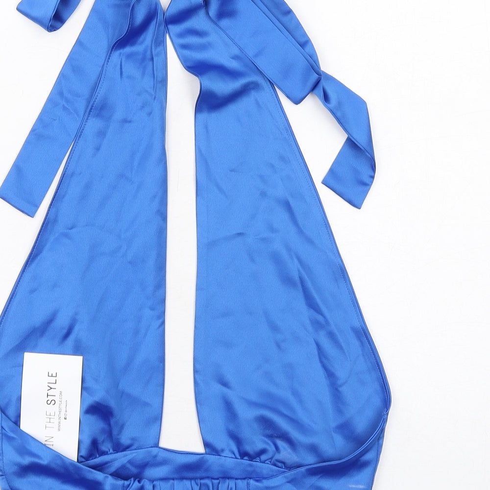 Womens UK Size 10 In the Style Blue Cropped Tank