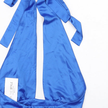 Womens UK Size 10 In the Style Blue Cropped Tank