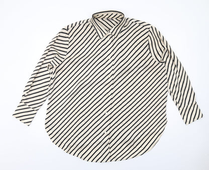 Womens UK Size L H&M Ivory Basic Button-Up
