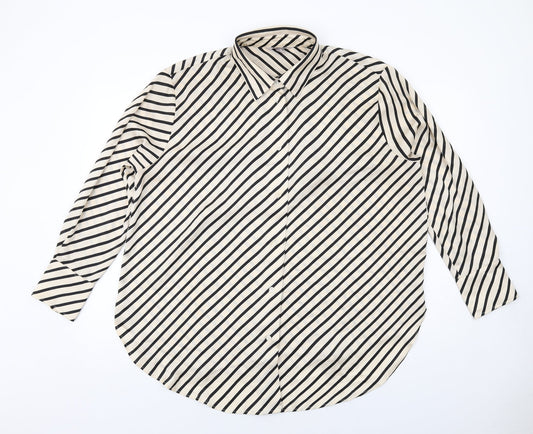 Womens UK Size L H&M Ivory Basic Button-Up