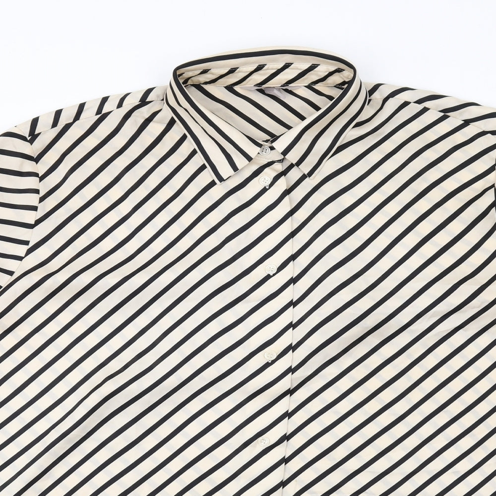 Womens UK Size L H&M Ivory Basic Button-Up