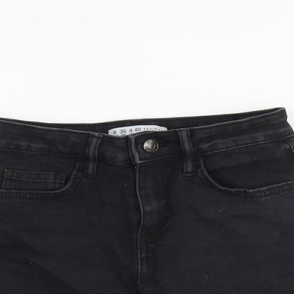 Denim & Co. Womens Black Cotton Boyfriend Shorts Size 6 L3 in Regular Zip