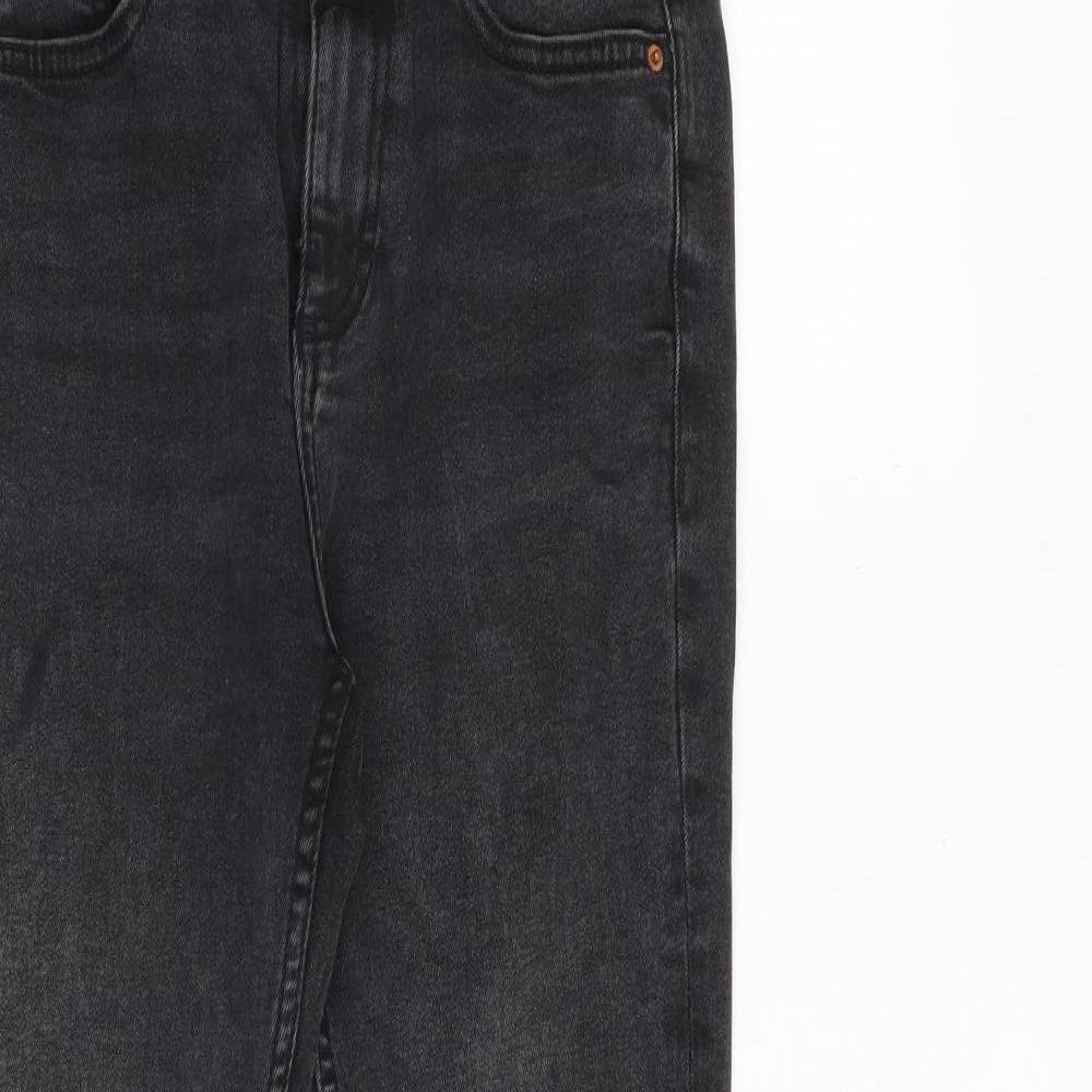 Denim & Co. Womens Grey Cotton Bootcut Jeans Size 6 L25 in Regular Zip - Frayed Hem