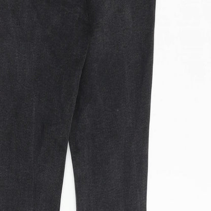 Denim & Co. Womens Grey Cotton Bootcut Jeans Size 6 L25 in Regular Zip - Frayed Hem