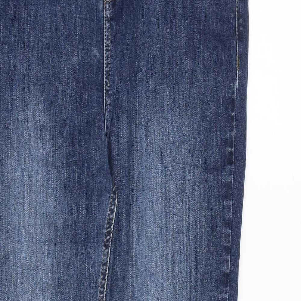 Per Una Womens Blue Cotton Straight Jeans Size 30 in L30 in Regular Zip