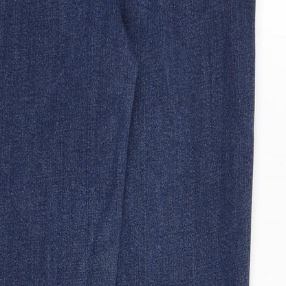 Per Una Womens Blue Cotton Straight Jeans Size 30 in L30 in Regular Zip